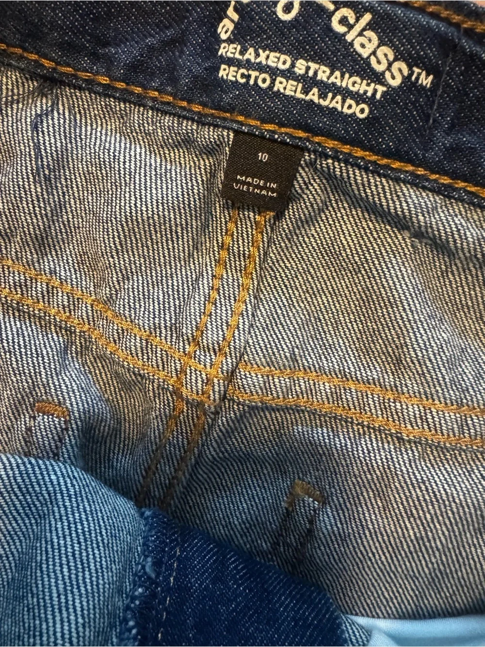 New art class Boys Jeans 100% Cotton Medium Wash Relaxed Straight Jeans Size 10